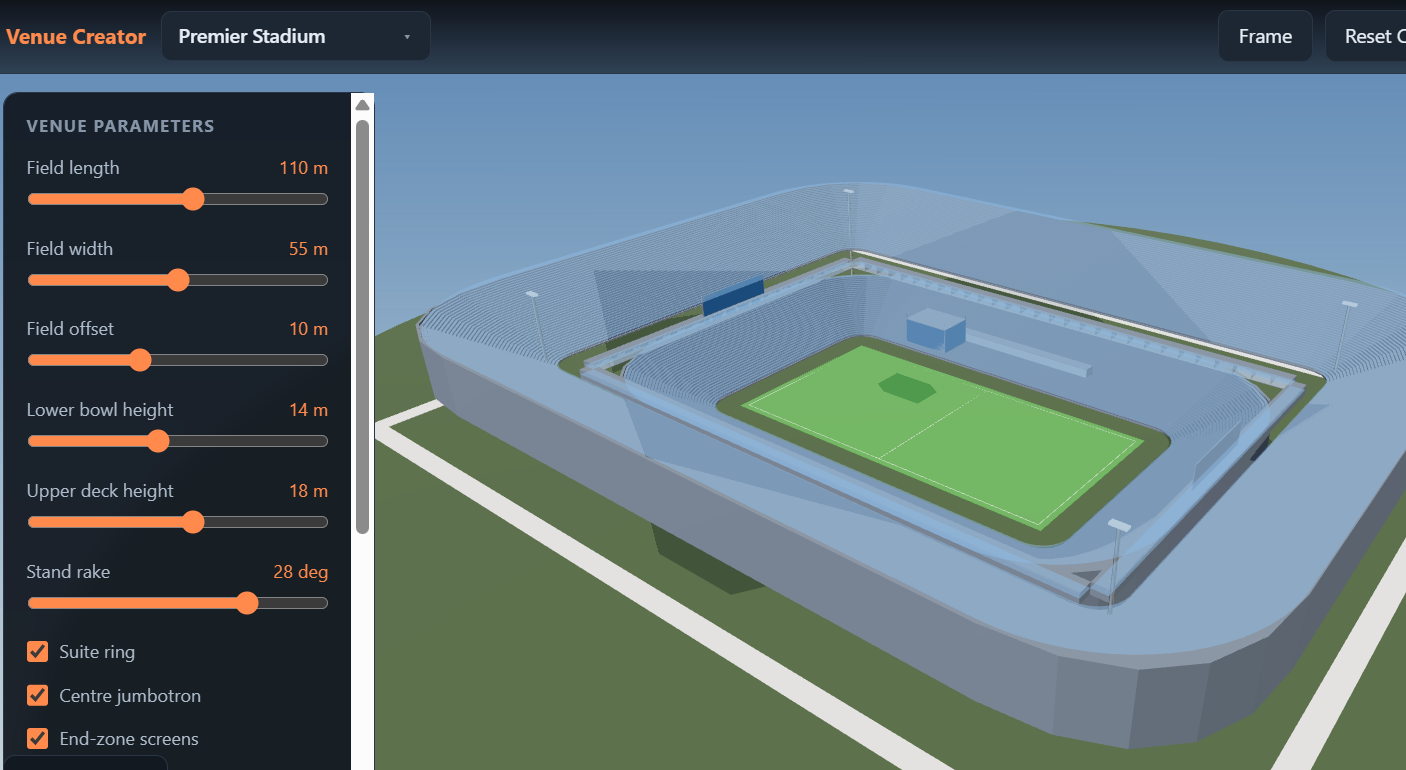 Venue Creator — parametric stadium